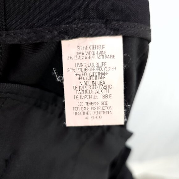 Theory Wool Straight Leg Dress Pants Womens Size 8 Career Black - Picture 9 of 14